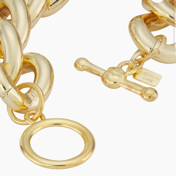 NEW Kennedy Jay Lane Chunky Chain Link Bracelet in 18K Gold Plated - Picture 4 of 7